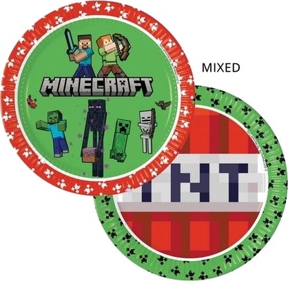 Papptallerken Minecraft  Pk/8 