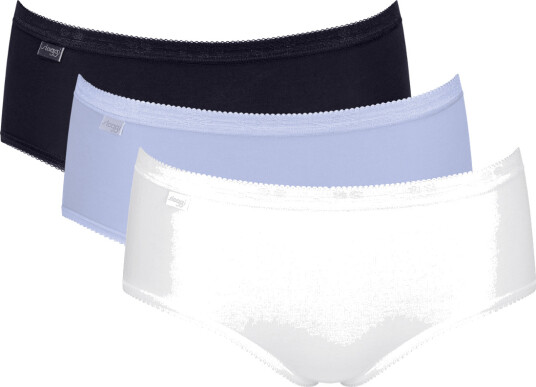 Sloggi Truser 3P Basic Plus Midi Colored Lysblå/Hvit bomull 50 Dame Sloggi Truser 3P Basic Plus Midi Colored Lysblå/Hvit bomull 50 Dame