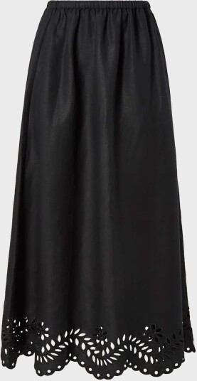 Malina Chara Broderie Anglais Maxi Skirt Black 38