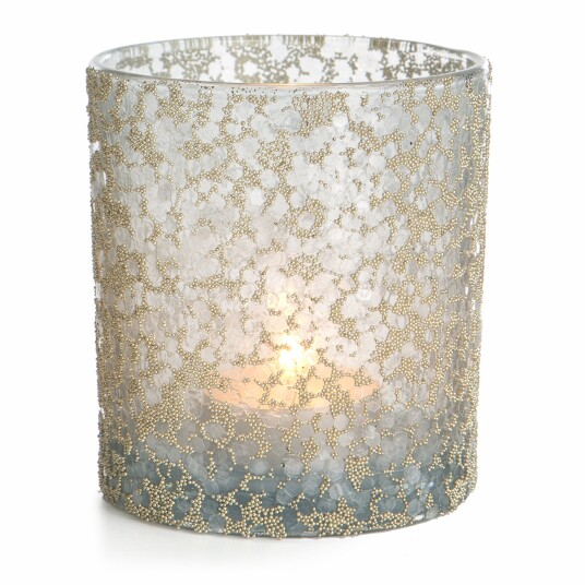 Telysglass Gloria m/glitter lys blå 9cm Telysglass Gloria m/glitter lys blå 9cm