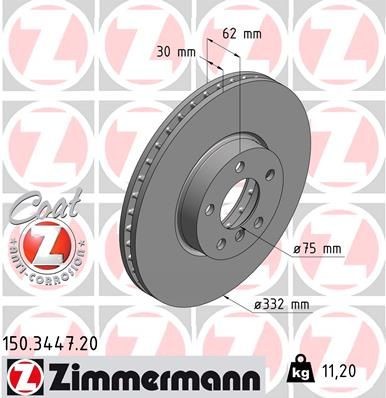 Bremseskive ZIMMERMANN 150.3447.20