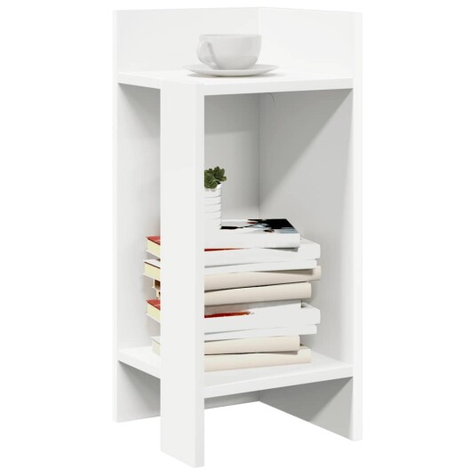 Sidebord med hylle hvit 25,5x27x60 cm 8721158574213