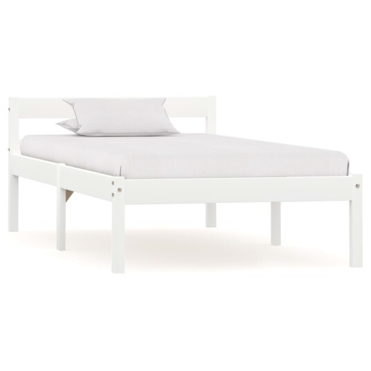 vidaXL Sengeramme hvit heltre furu 90x200 cm