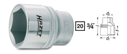 Hazet 1000-50 1000-50 Udvendig Sekskant Topnøgleindsats 50 Mm 3/4 (20 Mm) Hazet 1000-50 1000-50 Udvendig Sekskant Topnøgleindsats 50 Mm 3/4 (20 Mm)