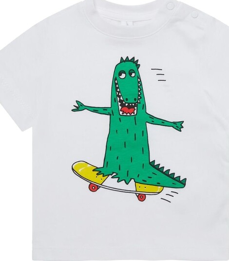 Stella McCartney Kids T skjorte Hvit m. Krokodille Stella McCartney Kids 6 md T skjorte 62