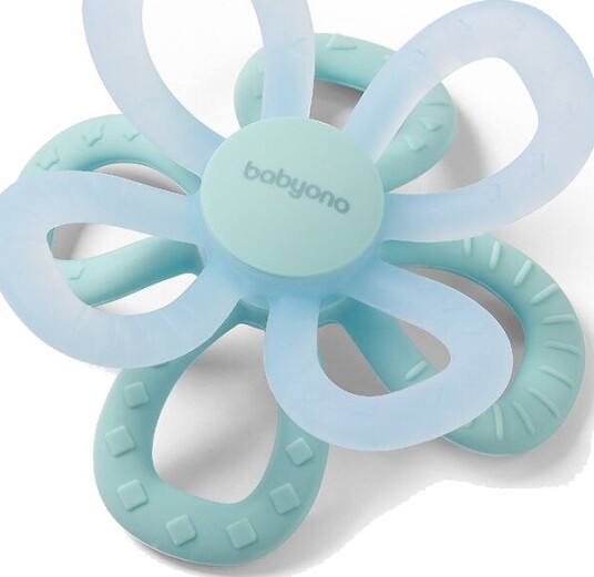 BabyOno 159602 Silikon Bitering Blomst Blå