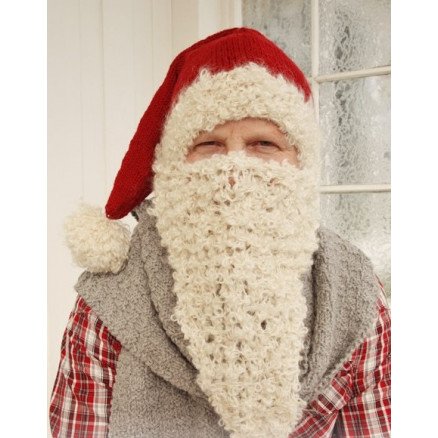 Â Mr Kringle by DROPS Design Nisselue Skjerf og Nisseskjegg Strikkeoppskrift str S M M L
