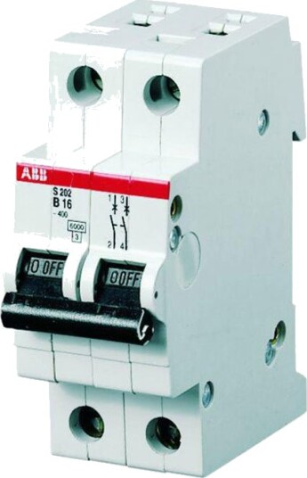 ABB Automatsikring D 2A 2-polet (230/400V, 6kA)