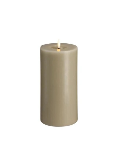 Moods & More LED pillar candle   Melted Kit grey   99x200 mm