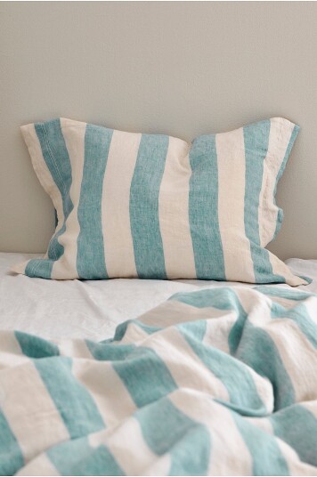 Ellos Home Putevar Candice Block Stripe i vasket lin Flerfarget
