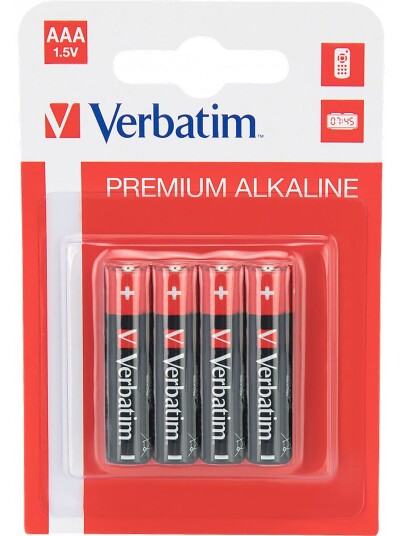 Verbatim AAA Alkaline Batterier Premium, 4 stk, 1.5V Verbatim AAA Alkaline Batterier Premium, 4 stk, 1.5V