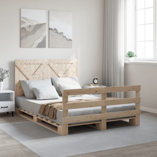 Sengeramme med hodegavl 160x200 cm heltre furu 3281577