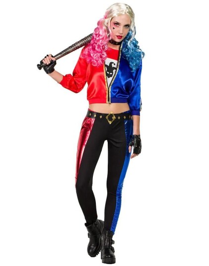 Jester Fatale Harley Quinn Inspirert Damekostyme X Large Jester Fatale Harley Quinn Inspirert Damekostyme X Large