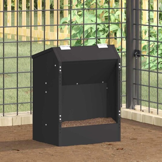 Vidaxl Kaninfôrer Svart 33.5 X 25.5 X 45.5 cm 3 kg Kaldvalsget Stål