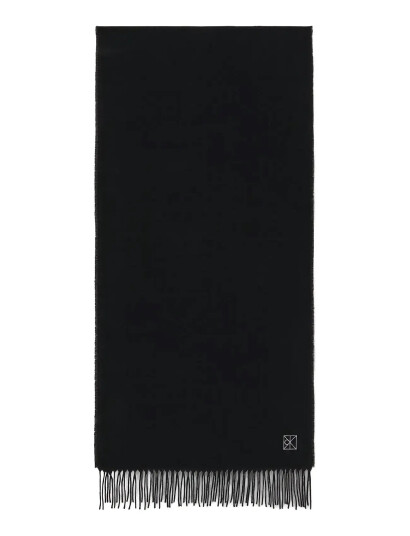Calvin Klein Emblem 2-Tone Fringe Mw Scarf - Black - ONE SIZE Calvin Klein Emblem 2-Tone Fringe Mw Scarf - Black - ONE SIZE