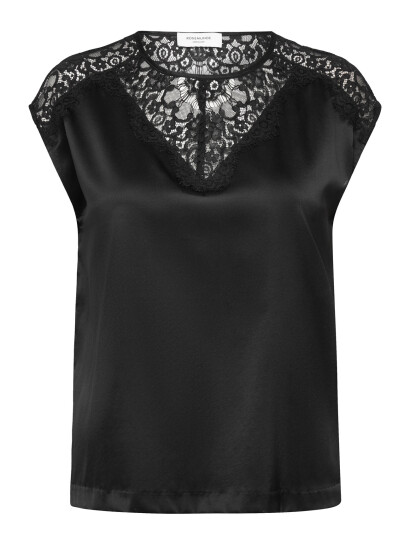 Rosemunde Rwjade Silk Sl Lace Top - Black - 34 Rosemunde Rwjade Silk Sl Lace Top - Black - 34