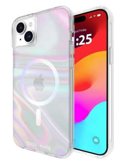 Casemate Soap Bubble Magsafe Mobiltelefon Backcover Apple Iphone 15 Plus Transparent, Fluorescerende