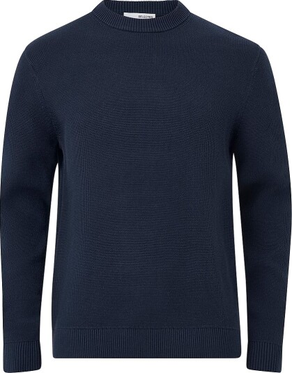 Selected HOMME - Genser Slhdane LS Knit Structure Crew Neck - Blå Selected HOMME - Genser Slhdane LS Knit Structure Crew Neck - Blå