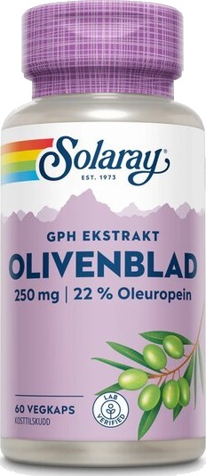 Solaray GPH olivenblad 250 mg 60 kapsler