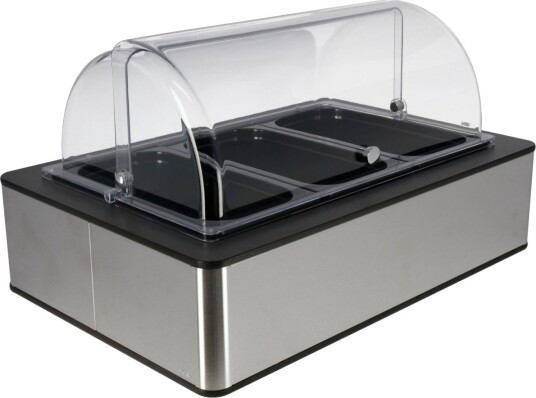 VEGA Buffet Display Fundale høy 10 cm 3x GN 1/3 i melamin GN 1/1 Antrasitt