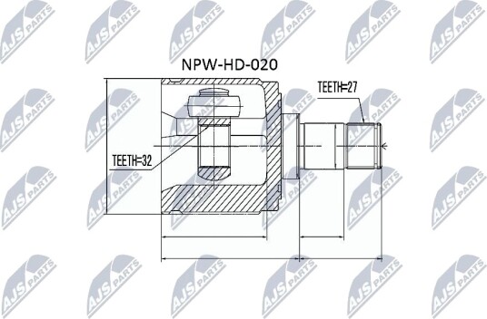 Nty Drivknute drivaksel NTY NPW HD 020