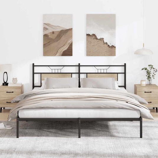 Sengeramme uten madrass sonoma eik 183x213 cm konstruert tre
