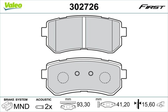 Bremseklosser VALEO 302726