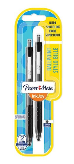 Paper Mate InkJoy 300RT Retractable Ballpoint Pens  Medium Point 1.0mm  Svart Ink  2 Count