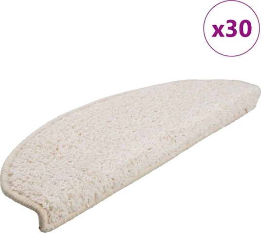 vidaXL Trappematter 30 stk 65x21x4 cm hvite halvrund store
