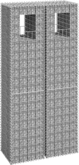 Gabionstolper 2 stk 40x40x180 cm jern Silver Gabionstolper 2 stk 40x40x180 cm jern Silver