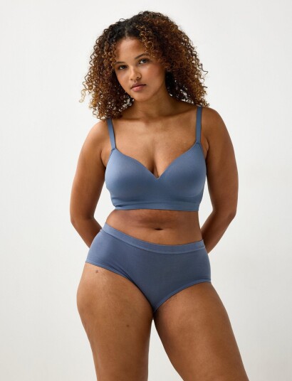 Lindex Flora Seamless Wirefree Bra Grey 70 A