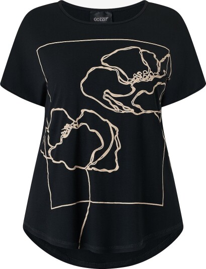Gozzip   T skjorte GGitte T shirt with print   Svart