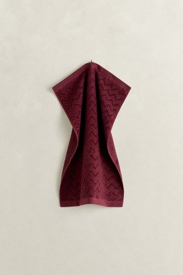 Gant Jacquard Herringbone Towel 50X70   DARKENED WINE   50X70