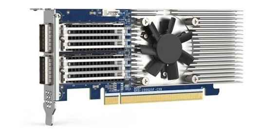 QNAP QXG-100G2SF-CX6 - network adapter - PCIe 4.0 x16 - 200 Gigabit Ethernet x 2 QNAP QXG-100G2SF-CX6 - network adapter - PCIe 4.0 x16 - 200 Gigabit Ethernet x 2