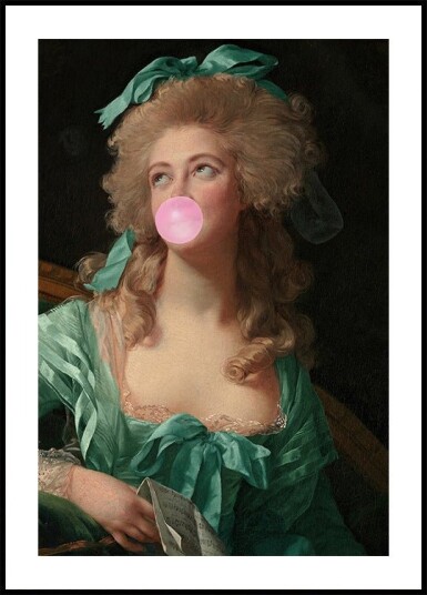 Madame Bubble Gum Poster Plakat / 40x50cm