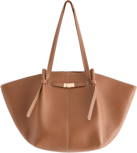 Lindex Tote Bag In Imitation Leather   Brown   ONE SIZE