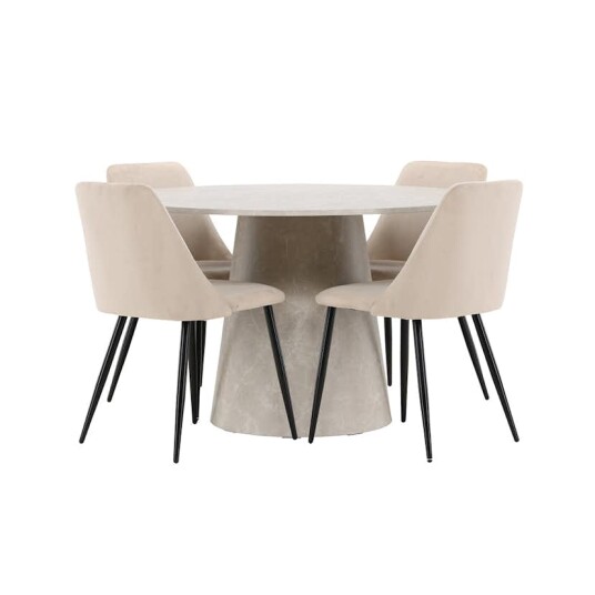 Spisegruppe Venture Home Lanzo Ø120 cm med 4st Night Spisestoler