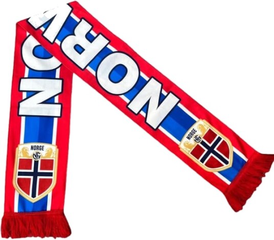 Norges landslag fotballskjerf dobbeltsidig logotrykt fanskjerf heieskjerf