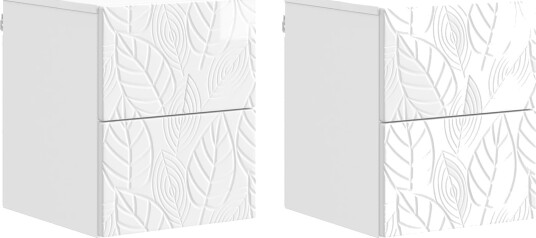  Vegghengt Nattbord 2 pcs Høgglans hvit 34,5 x 33 x 40 cm