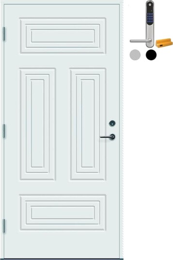 Ytterdør Bygg1 Stavern Thermoisolert med Yale Doorman Classic Home