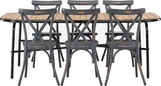 Venture Home Spisegruppe Holmbeck med 6 spisestoler Tablas Natur Venture Home Spisegruppe Holmbeck med 6 spisestoler Tablas Natur
