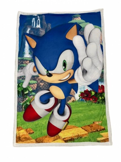 Character World Brand Sonic Fleece pledd 100cm x150cm Character World Brand Sonic Fleece pledd 100cm x150cm