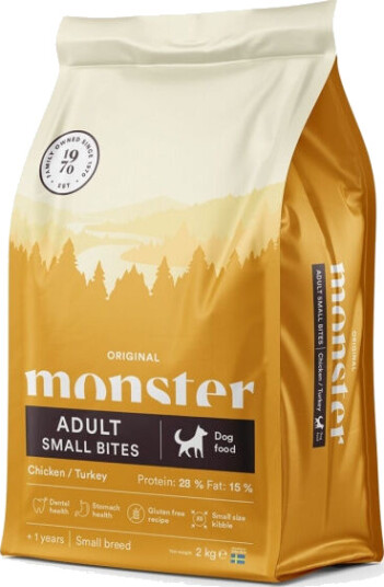 Monster Pet Food Hundemat Voksen 2 kg Kylling og Kalkun Small Bites