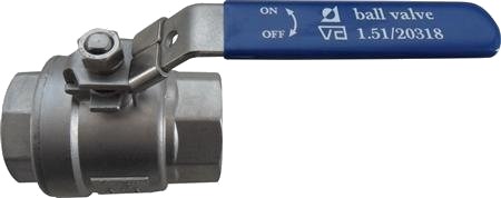 Indura 1/2" 2 Delt Kuglehane M/M Cf8m 1.4408 Va Godkendt