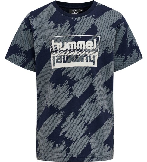 Hummel T skjorte hmlZion Black Iris/Støvblå 5 år 110 T skjorte