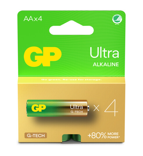GP Ultra Alkaline AA Engangsbatteri 4-pakning 1.5V