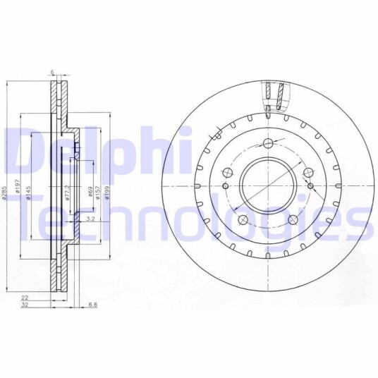 Bremseskive DELPHI BG3814 Bremseskive DELPHI BG3814