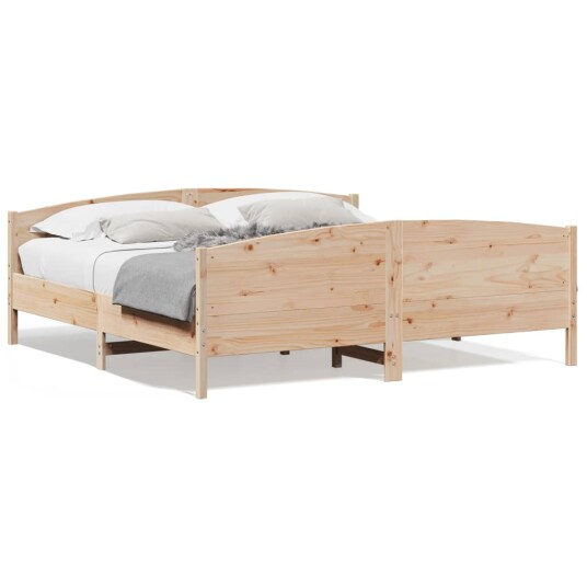 vidaXL Sengeramme med hodegavl 180x200 cm heltre furu 8721012430075