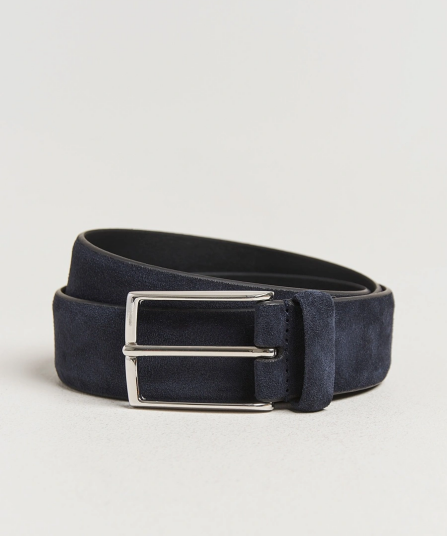 Anderson's Calf Suede 3,5 cm Belt Navy Anderson's Calf Suede 3,5 cm Belt Navy