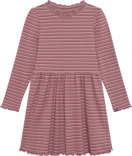 Minymo Kjole Rib Nostalgia Rose med Glitrende Detaljer 98